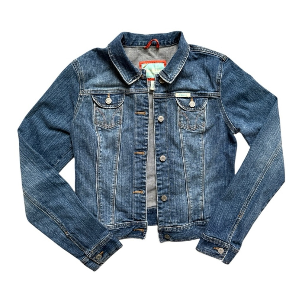 Vintage Y2K Hollister Denim Jean Jacket 2000s Blue Wash Juniors Large